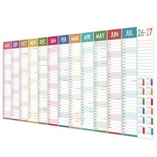 2026-2027 Wall Planner Extra Large (120 x 42 cm), Academic Year Wall Planner