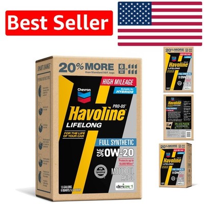 Lifelong Full Synthetic Engine Oil 0W-20, 6 Quarts - Peak Performance Guarantee