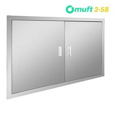 39Wx26H Inch Double Outdoor Kitchen Stainless Steel Flush Mount  Access Door