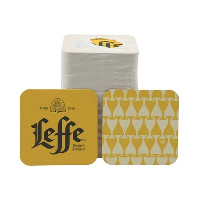 100x Leffe Bierdeckel Untersetzer 9x9cm Coaster Beer Mat Tropfschutz Gastro Bar