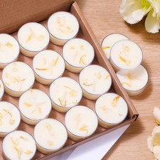 16 PCS Jasmine Scented Tealight Candles Palm Wax White 4 Hour Long Burning