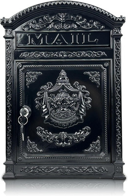 Large Vintage Lockable Outdoor Mailbox - Weatherproof Metal Design