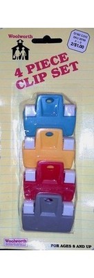 F.W. Woolworth Co 4 Piece School Clip Set 12144 1980s New Old Stock Pack