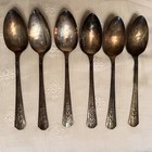 6 Oneida ROSALIE Wm A Rogers 1938 Silverplate TABLESPOONS 8” Flatware Set — photo 1