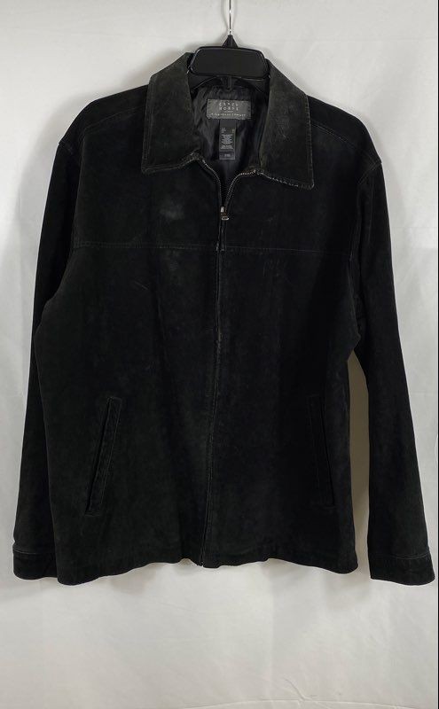 Crazy Horse by Claiborne Men's Suede Leather Jacket Black Vintage L
