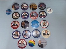 Lot of 21 vintage large Presidential election pins
