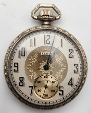 1923 Elgin Grade 303 12s 7j 14K Gold Filled Case Pocket Watch - Parts Repair