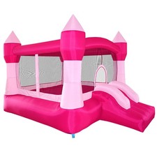 OPEN BOX - Pink Princess Bounce House Castle Bouncer Inflatable with Blower