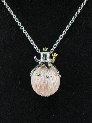 925 Sterling Silber Anhänger mit Dragon Scale Perle Oktopus Design Handarbeit