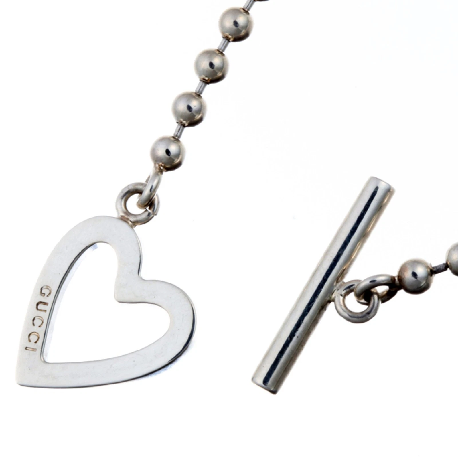 Bracelet Gucci coeur argent bijou authentique
