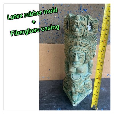 LATEX RUBBER MOLD+ Fiberglass Casing Ornament Aztec? Inca?Maya ? (YKM-L5117A)