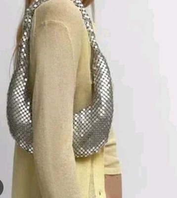 ZARA SPARKLY SHOULDER BAG SILVER | 6374/010