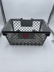 VTG Gray Grey KMART Dept Store Plastic Shopping Hand Basket Wire Handles