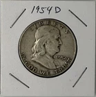 1954 D Ben Franklin Half Dollar Coin 90% Silver