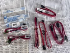 7pc LOT NEW Red SATA Drive Cables Straight and Straight to Right Angle