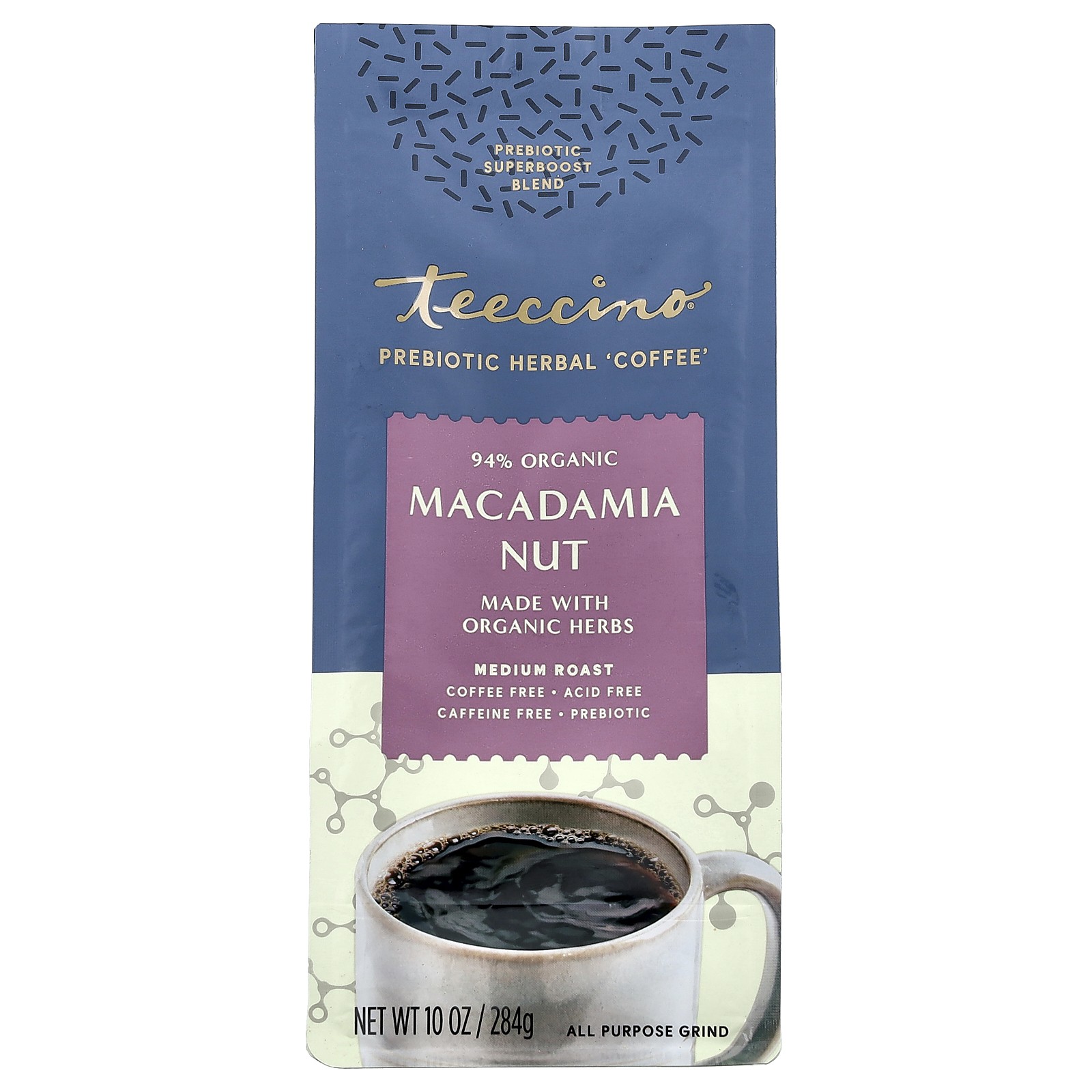 Prebiotic Herbal Coffee Macadamia Nut Medium Roast Caffeine Free 10 oz 3690₽