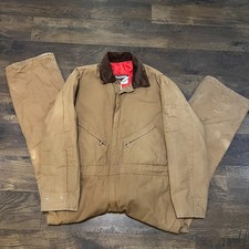 Vintage 90s Walls Blizzard Pruf Coveralls XL Insulated Brown Workwear Canvas