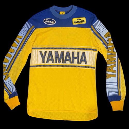YAMAHA Motocross Vintage Jersey Adult M VIKING TAG Yellow Blue 100% Nylon USA