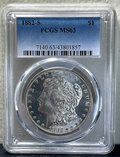 1882-S Morgan Silver Dollar - PCGS MS63-GEM BU-Proof Like Details