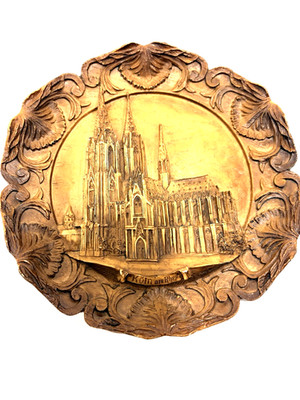 Hand-Carved 3D Wall Plaque 'Koln am Rhein' Cologne on the Rhine Germany VTG