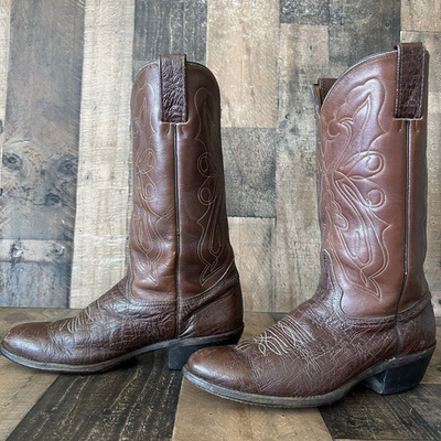 #ad Abilene Vintage Round Toe Brown Cowboy Boots Mens 9.5 D $55.00