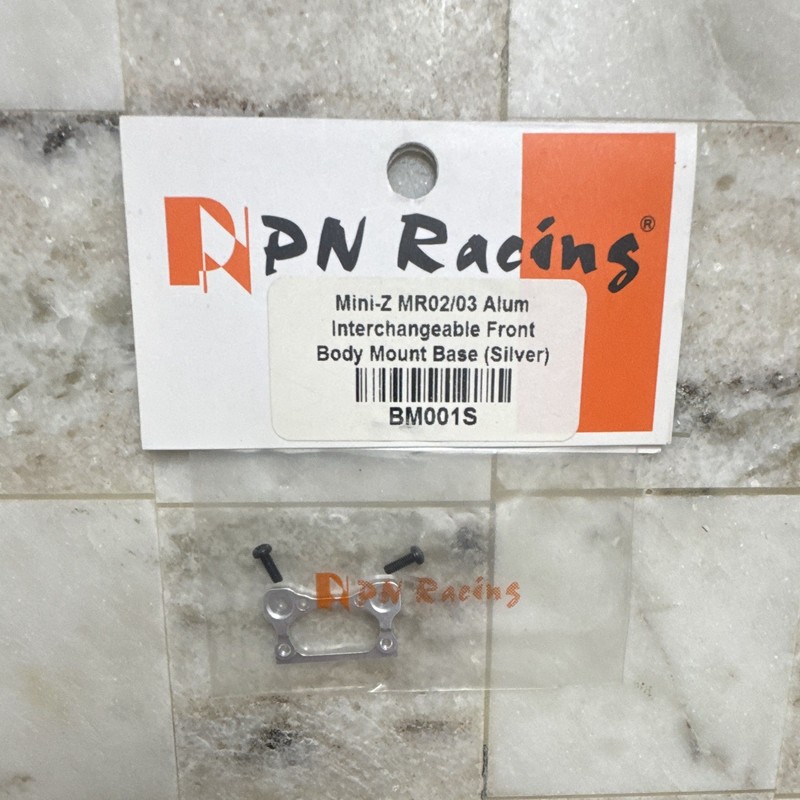 PN Racing Mini-Z MR02/03 Alum Front Body Mount Base Silver BM001S