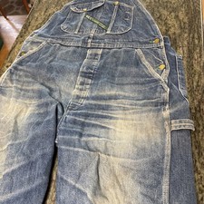 Vintage Key Imperial Denim Overalls Sz 44x30 distressed