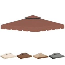 Outsunny Double Roof Gazebo Replacement Canopy Top Cover