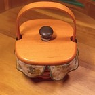 Longaberger 1999 Handmade Woven Small Square Clover Basket w Lid Handle Liner — photo 6