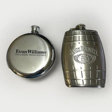 Jack Daniels & Evan Williams Flask Stainless Steel