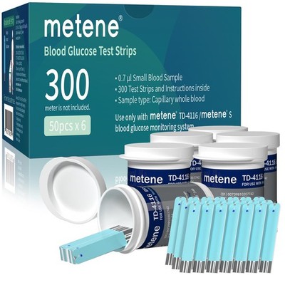Metene TD-4116 Blood Glucose Test Strips, 300 Count Test Strips for Diabetes, Us