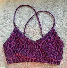 LiCi Fit Venom Snake Purple Convertible Sports Bra Gym Training Yoga Active M/L