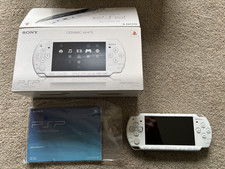 Sony PSP-2003 Ceramic White Handheld Gaming System - Tested and Working with Box