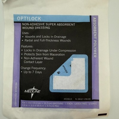 Medline Optilock Non Adhesive Super Absorbent Wound Dressing New Sterile (A9-16)
