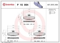 Brembo Bremsbelagsatz, Scheibenbremse P 15 004 FüR Ssangyong Daewoo