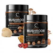 Organic Lion s Mane Mushroom Coffee Instant 60ct Brain Focus Immune Health