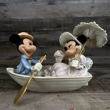 Vintage Disney Lenox Showcase Collection Rowboat Romance Figurine Repaired