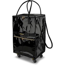 Grocery Bag on 5 Wheels, Foldable Rolling Tote Bag with Handle and Zipper Cover