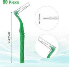 50PCS Interdental Brushes Soft Angled Oral Cleaning Picks with Storage Case