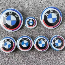 7pcs Bmw 50th Anniversary Roundel 82mm 74mm Front Rear Emblem Badge Wgrommets