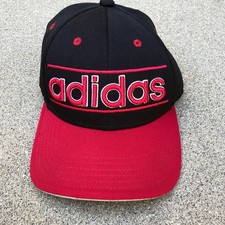 Vintage ADIDAS Strapback Hat Men's Black Adjustable Cap Black Embroidered