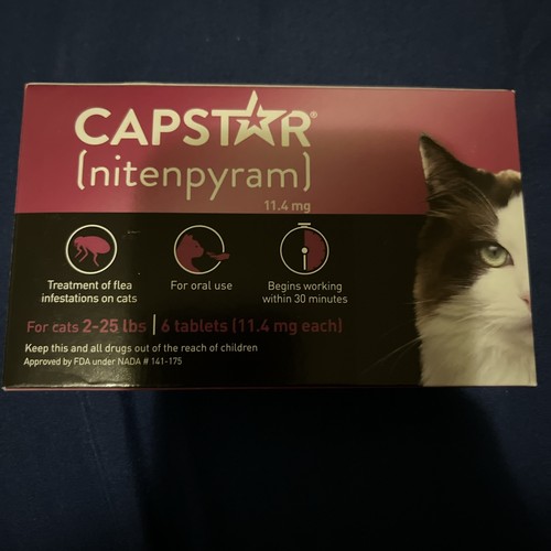 Capstar Nitenpyram 11.4mg 6 Tablets For Cats Exp 2026+ 3394