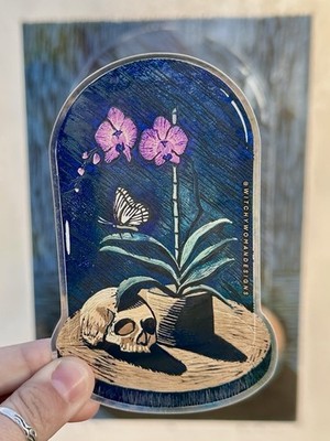  Momento Mori  Sticker Holographic 5  Dishwasher Safe Printmaking Art