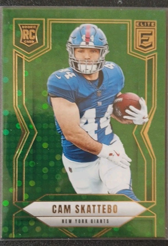 2025 Panini Donruss Elite - Rookies Cameron Skattebo #153 Green Disco (RC)