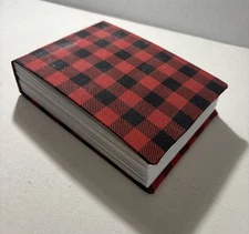 Handmade (fabric) Black Red Checker Blank Sketchbook Journal 4.5 in. x  6in