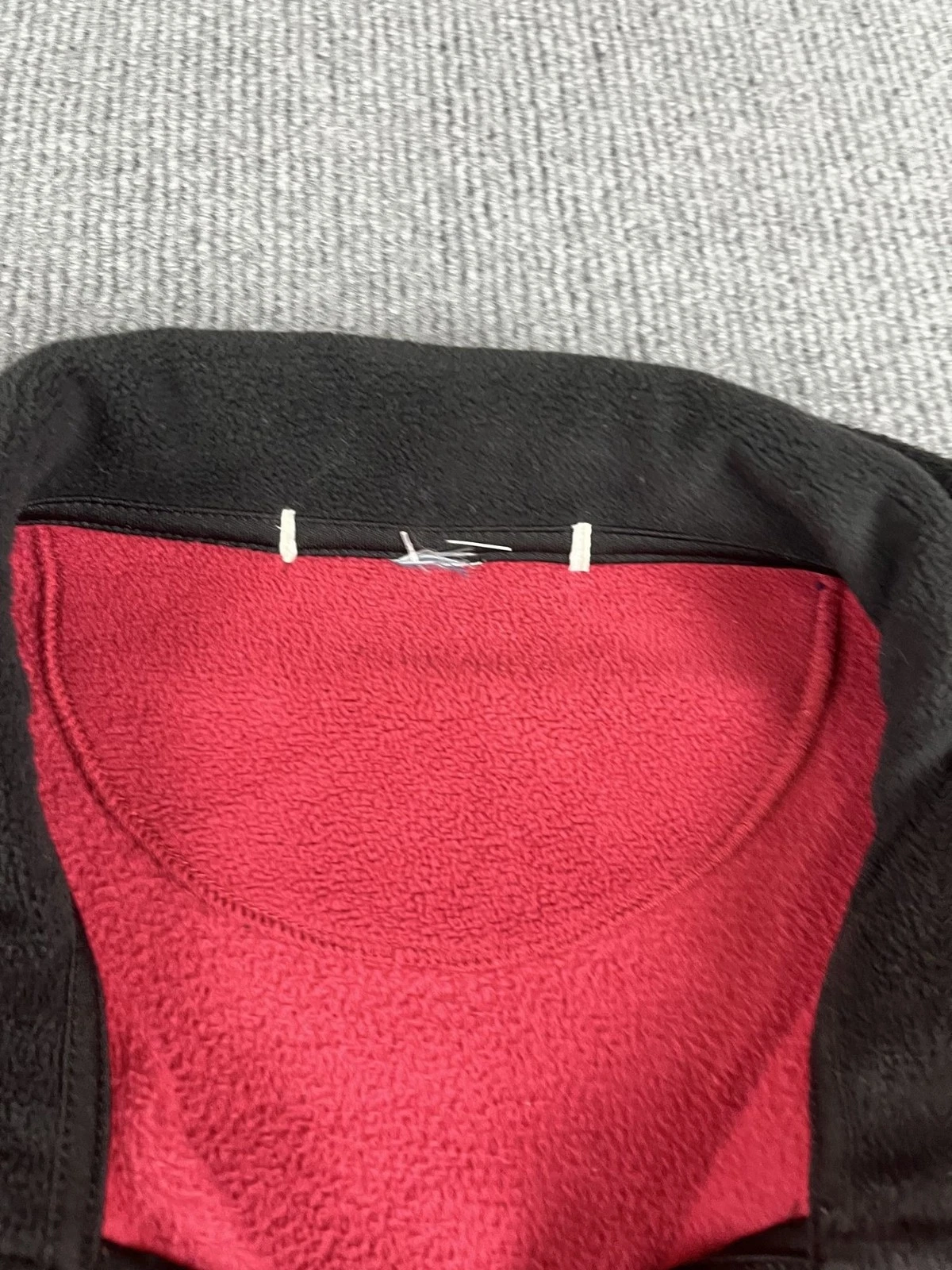 Corvette Red Fleece Full-Zip Jacket With Black Collar & Pocket For Men 2XL image 3