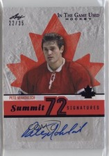 2022-23 Leaf ITG Used Summit '72 Signatures Purple 22/35 Pete Mahovlich Auto 1q2