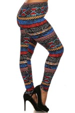 Buttery Smooth Tulum Tribal Extra Plus Size Leggings - 3X-5X