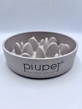 Piupet Bamboo Slow Feeder Dog Bowl for Medium Dogs Anti-Gulping Non Slip