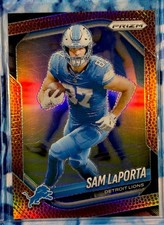 Panini Prizm 2025 Rare  Sam LaPorta Lions Pigskin Prizm #122 025/180 